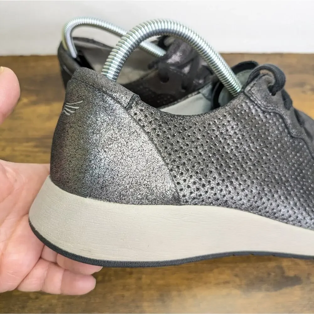Dansko Christina Sneakers 10.5 11 EU 41 Metallic Pewter Perforated Casual Lace